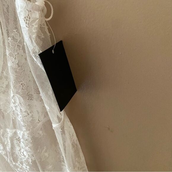 NBD Zola lace midi dress white sheer bralette bustier Revolve NWT L - Picture 12 of 14